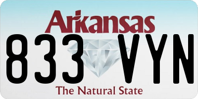 AR license plate 833VYN