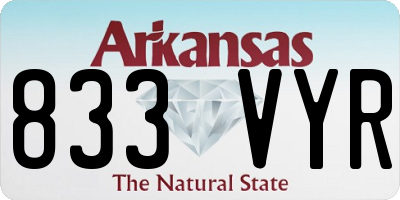 AR license plate 833VYR