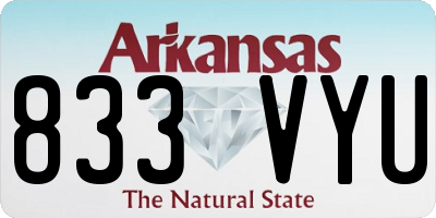 AR license plate 833VYU