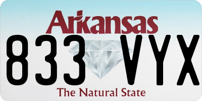 AR license plate 833VYX