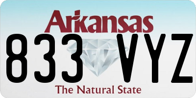AR license plate 833VYZ