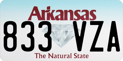 AR license plate 833VZA