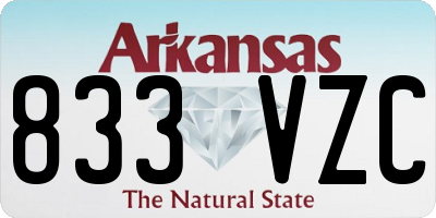 AR license plate 833VZC
