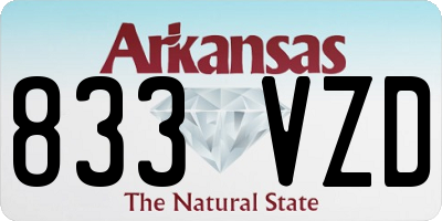 AR license plate 833VZD