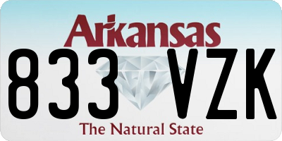 AR license plate 833VZK