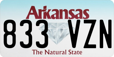 AR license plate 833VZN
