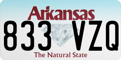 AR license plate 833VZQ