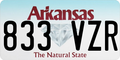 AR license plate 833VZR