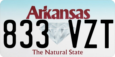 AR license plate 833VZT