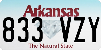 AR license plate 833VZY