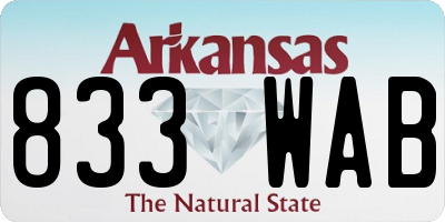 AR license plate 833WAB