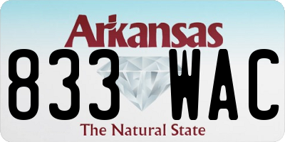 AR license plate 833WAC