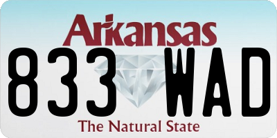 AR license plate 833WAD