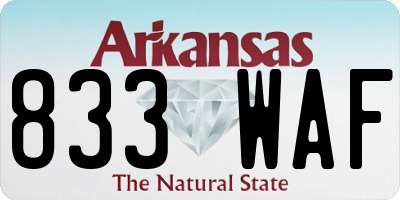 AR license plate 833WAF