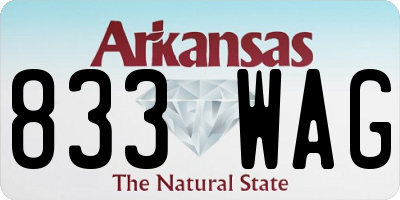 AR license plate 833WAG