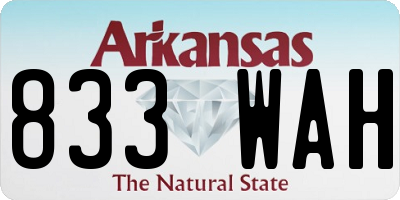 AR license plate 833WAH
