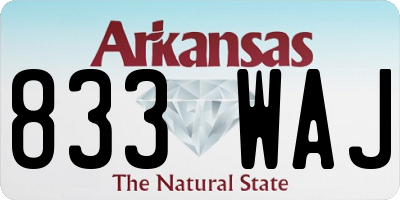 AR license plate 833WAJ
