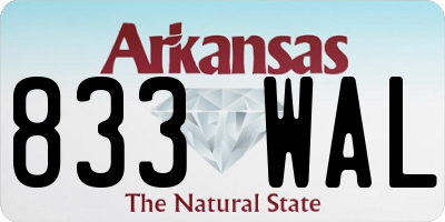 AR license plate 833WAL
