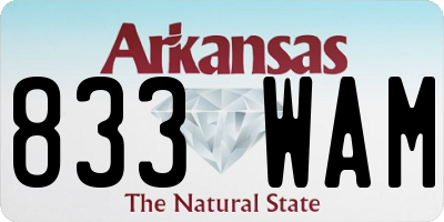 AR license plate 833WAM