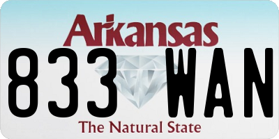 AR license plate 833WAN