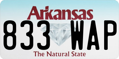 AR license plate 833WAP