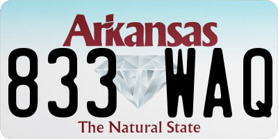 AR license plate 833WAQ