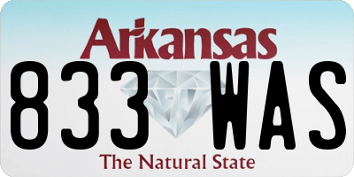 AR license plate 833WAS