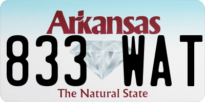 AR license plate 833WAT