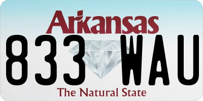 AR license plate 833WAU