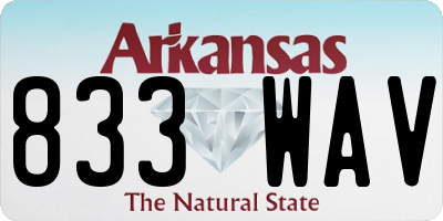 AR license plate 833WAV