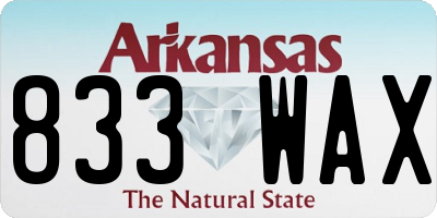 AR license plate 833WAX