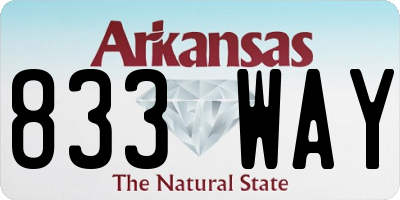 AR license plate 833WAY