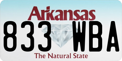 AR license plate 833WBA