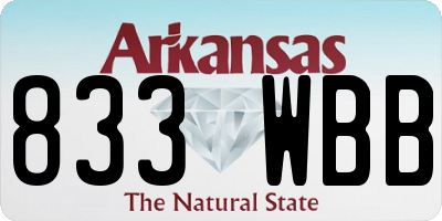 AR license plate 833WBB