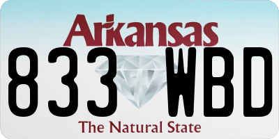 AR license plate 833WBD
