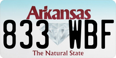 AR license plate 833WBF