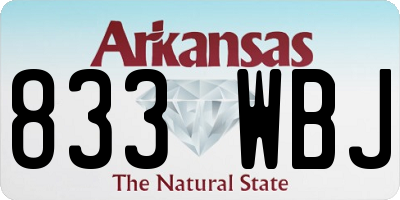 AR license plate 833WBJ