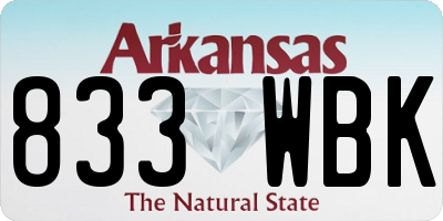 AR license plate 833WBK