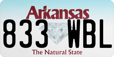 AR license plate 833WBL