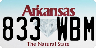 AR license plate 833WBM