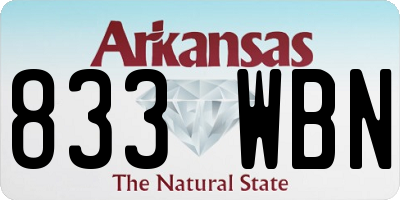 AR license plate 833WBN