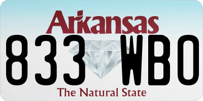 AR license plate 833WBO
