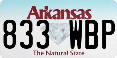 AR license plate 833WBP