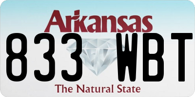 AR license plate 833WBT