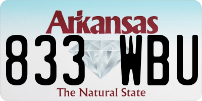 AR license plate 833WBU