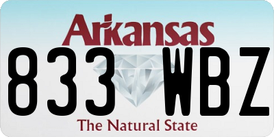 AR license plate 833WBZ
