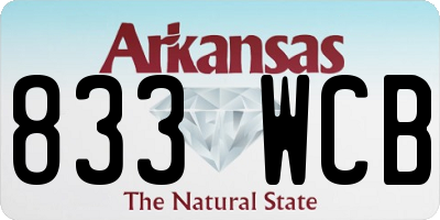 AR license plate 833WCB