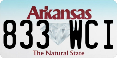 AR license plate 833WCI
