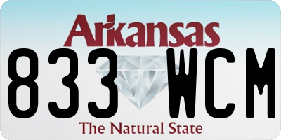 AR license plate 833WCM