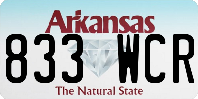 AR license plate 833WCR